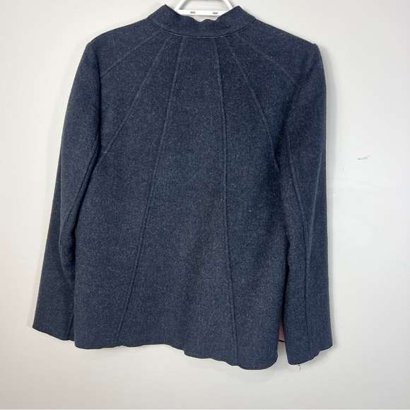 Harvé Benard Wool Blend open Front Women's Black Jacket Coat with Pink Lining 8 - Picture 10 of 10